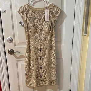 Elegant Gold Embroidered Dress